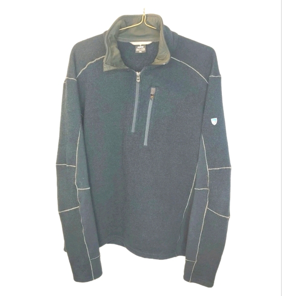 Kuhl Interceptor Sweater Men XXL Navy Fleece Qtr Zip Pullover Base Layer Gorp - Picture 1 of 12